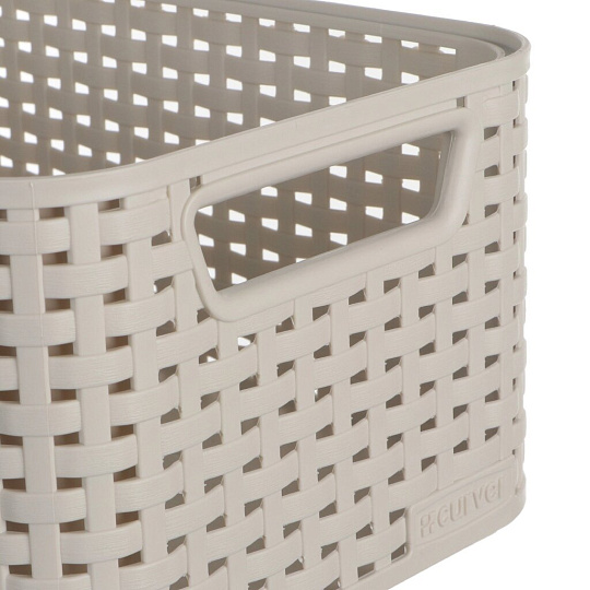 Корзина для хранения, 6 л, 28.5х19.4х13 см, прямоугольная, плетеная, пластик, Curver, Curver S, 205825