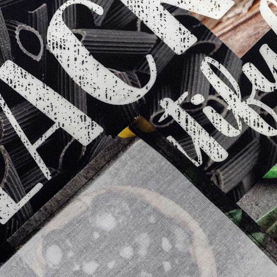 Полотенце кухонное 40х73 см, 190 г/м2, 100% хлопок, саржа, Этель, черное, Россия, 4136488