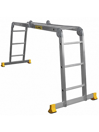 Лестница шарнирная 4 секции, 3 ступени, алюминий, 3.55 м, 150 кг, Alumet, Т433