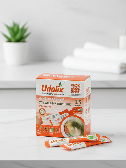 Стиральный порошок Udalix, универсальный, гипоаллергенный, концентрат, 15 стиков