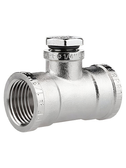 Тройник под манометр, 1/2" х 1/4" х 1/2", внутренний/внутренний/внутренний, индивидуальная упаковка, MPF