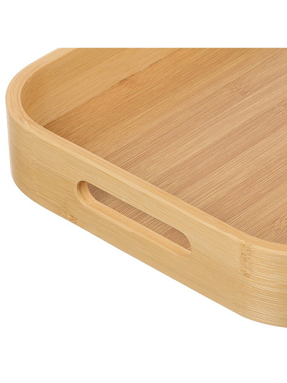 Поднос бамбук, 41х27.5х5 см, прямоугольный, с ручками, ST32141B