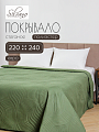 Покрывало евро, 220х240 см, 100% полиэстер, стеганое, Silvano, Модерн, темно-зеленое