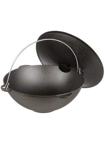 Казан чугун, 8 л, с крышкой, крышка чугун, с дужкой, Гардарика, 1608-3