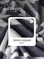 Плед евро, 200х220 см, велсофт, 100% полиэстер, Silvano, Геометрия, бело-серый, SР-153 - фото 4