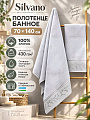 Полотенце банное 70х140 см, 100% хлопок, 430 г/м2, Ирис, Silvano, серое, Узбекистан