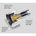 Подводка для воды 1/2&amp;quot;х0.3 м, г-г, угловая, сталь, полимер, ProFactor - фото 3