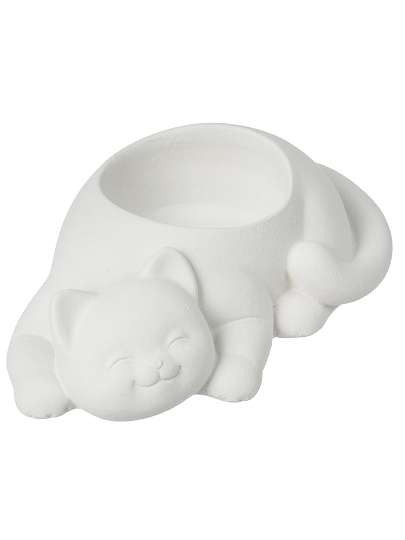 Подсвечник декоративный гипс, 1 свеча,110х3 см, Кошка