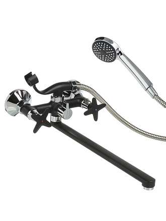 Смеситель для ванны, Aqwin, с кран-буксой, черный, A22322-6N