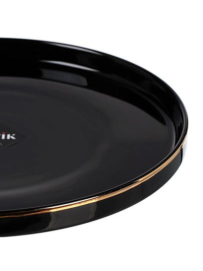 Тарелка десертная, фарфор, 21 см, круглая, Black Gold, Domenik, DM3011-1