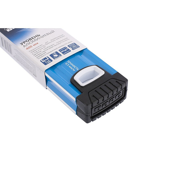 Уровень алюминиевый, 400 мм, профиль 1,6 мм, фрезерованный, заглушки, 3 глазка, Барс, 34420