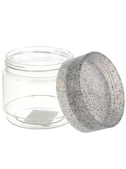 Банка для сыпучих продуктов, пластик, 0.5 л, 9.2х9.2х10 см, с крышкой, Homver, Asti, 50621/02, светло-серая