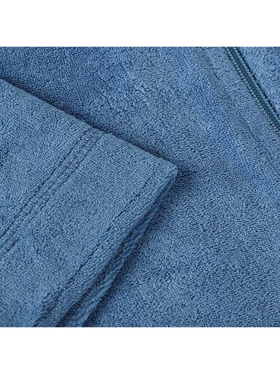 Халат женский, махровый, 80% хлопок, 20% полиэстер, темно-голубой, 50, Багира, LX 13-005/1