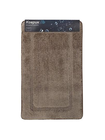 Коврик для ванной, 0.5х0.8 м, полиэстер, серый, коричневый, Альпака, Y6-1932