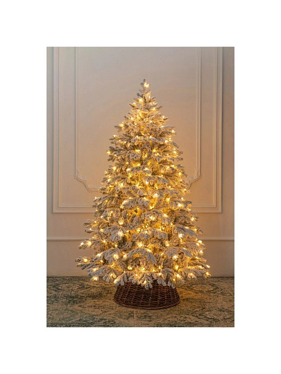 Елка новогодняя напольная, 210 см, Аляска, ель, хвоя литая + ПВХ пленка, со встроенной гирляндой, 149210, ЕлкиТорг