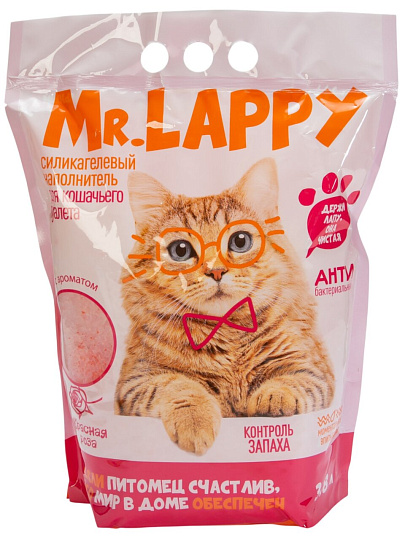 Наполнитель для лотка силикагелевый, 3.8 л, Mr.Lappy, Красная роза