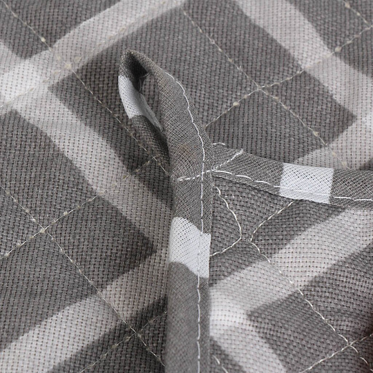 Прихватка 20х20 см, рогожка, 100% хлопок, Радушная хозяйка, Клетка Грей