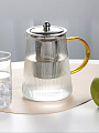 Чайник заварочный стекло, 1.2 л, с ситечком, с металлической крышкой, Daniks, TP1200S - фото 2