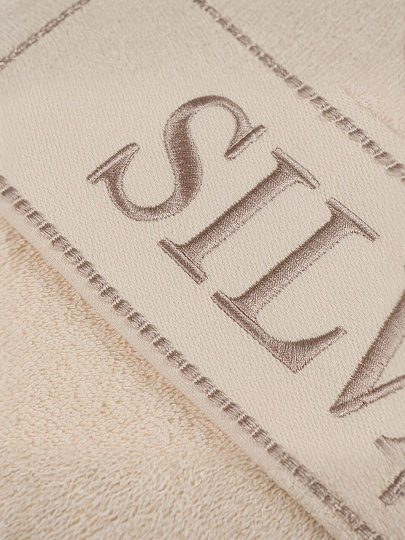 Полотенце банное 100х150 см, 100% хлопок, 450 г/м2, Модный штрих, Silvano, молочное, Турция, FT-7-100-0846