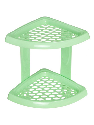 Полка для ванной пластик, настенная, 2 яруса, угловая, 18.9х18.9х31.8 см, в ассортименте, Martika, Морелла, С769