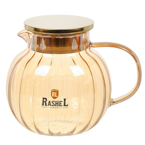 Чайник заварочный стекло, 1.4 л, кувшин, RasheL, R-8365, янтарный