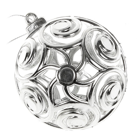 Елочный шар Marko Ferenzo, Classic Silver, серебро, 9 см, 50 607