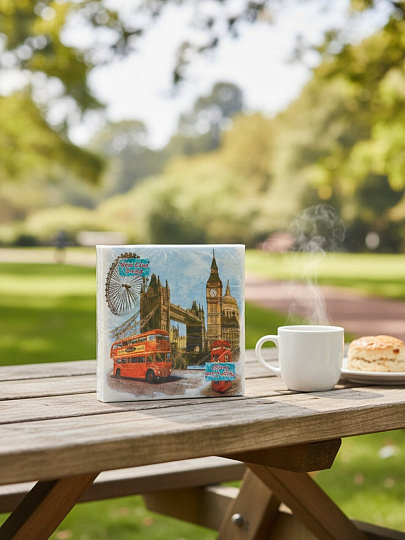 Салфетки бумажные New Line, Design, Лондон, 20 шт, 3 сл, 33х33 см