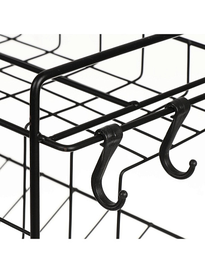 Полка универсальная, металл, 3 секции, 37х18.5х37.5 см, черная, T2022-HT031