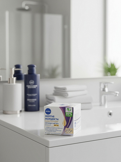 Крем для лица, Nivea, Энергия Молодости, дневной, антивозрастной, 65+, для всех типов кожи, 50 мл
