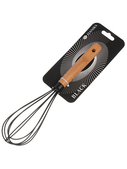 Венчик бамбук, силикон, навеска, Daniks, Black, WFCFA-0038-4