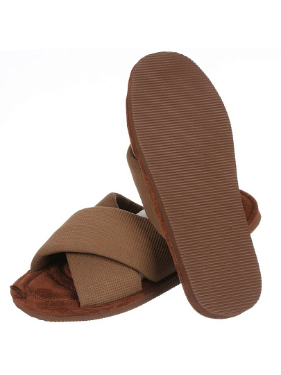 Тапки для мужчин, полиэстер, ЭВА, в ассортименте, р. 43, открытые, Lucky Land, 4971 M-CH-O