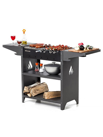 Мангал 1332х600х394х774 мм, 2 мм, гриль, складные полки, Gratar, Standart, FS2000