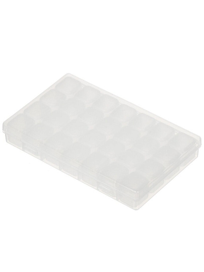 Контейнер для мелочей, пластик, 7 секций, по 4 ячейки, 17.5х11х2.5 см, прозрачный, К-28
