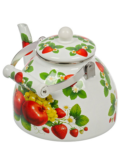Чайник сталь, эмалированное покрытие, 4 л, Daniks, Гранаты, индукция