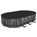 Бассейн каркасный Bestway, 610х366х122 см, Power Steel Oval Pool, 5611R, фильтр-насос, лестница, тент, 20241 л, поплавок-дозатор - фото 6