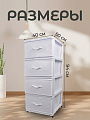 Комод 4 ящика, Дюна, 40х50х94 см, белый, 04014, Dunya Plastik - фото 2