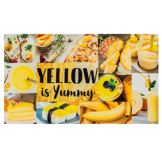 Полотенце кухонное 40х73 см, 190 г/м2, 100% хлопок, саржа, Этель, желтое, Россия, 4136486