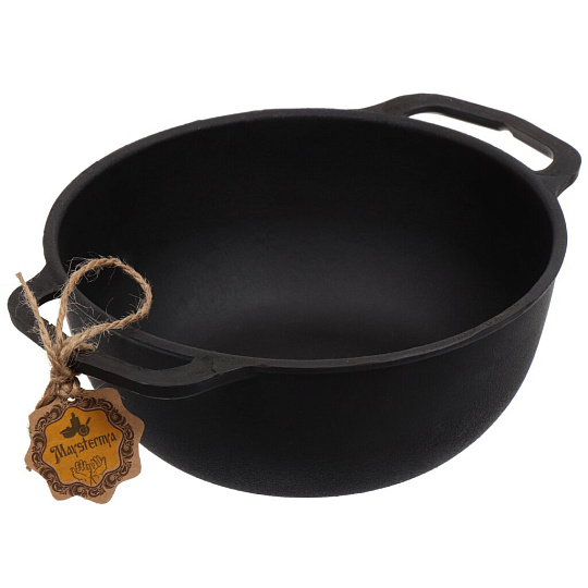Кастрюля чугун, 3 л, круглая, Maysternya, Т402, черная, индукция