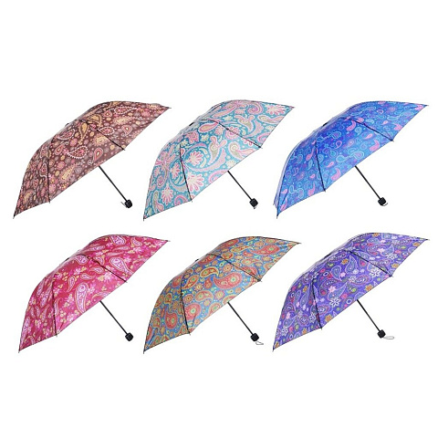 Зонт для женщин, механический, 8 спиц, 55 см, металл, полиэстер, в ассортименте, 302-320