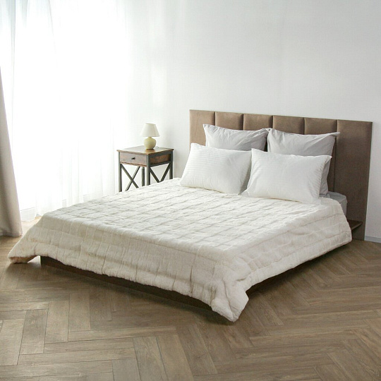 Плед евро, 200х230 см, 100% полиэстер, Silvano, Берген, молочный, A120046