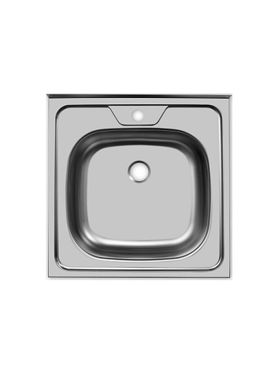 Мойка кухонная накладная, Ukinox, Стандарт, нержавеющая сталь, 500х500х150 мм, STD500.500 ---4C 0C