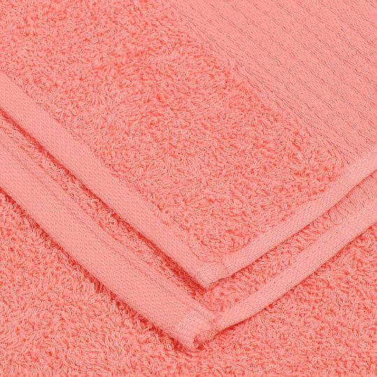 Полотенце банное 70х140 см, 100% хлопок, 375 г/м2, жаккардовый бордюр, Вышневолоцкий текстиль, лососевое, 311, Россия, К1-70140.120.375
