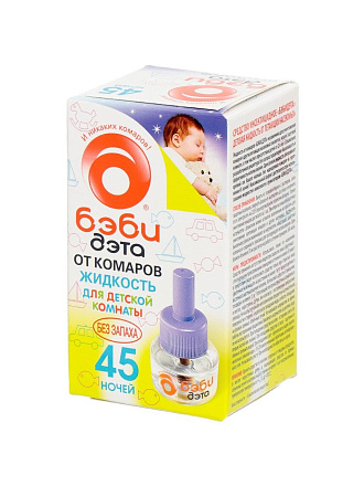 Репеллент от комаров, жидкость для фумигатора, для детей, 45 ночей, Бэби Дэта, 30 мл