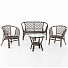 Мебель садовая Багамы, темно-коричневая, стол, 60х60х54 см, 2 кресла, 1 диван, подушка бежевая, 85 кг, 116х67х72 см, 01/16 NEW ТК - фото 2