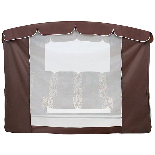 Качели садовые 4-местные, 232х125х195 см, 380 кг, Arno, Оазис Люкс+, раскладываются в кровать, с москитной сеткой, коричневые, 2016-КД-40/Л+, тент, металл