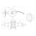 Защелка врезная, Стандарт, 8510 BK AB, 10143, с фиксатором, бронза - фото 2