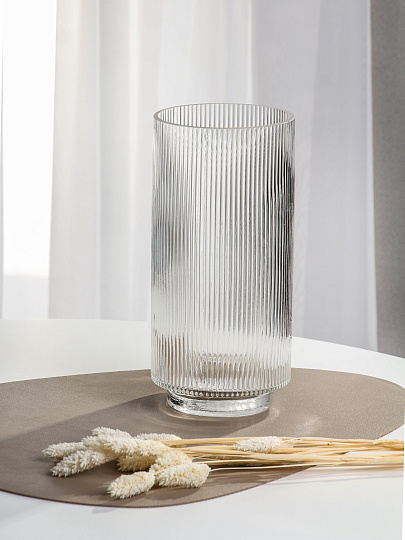 Ваза стекло, настольная, 25х12 см, Бамбук, Y4-11065, прозрачная