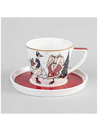 Чайная пара фарфор, 2 предмета, на 1 персону, 250 мл, Lefard, Family Christmas, 425-161