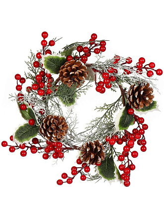 Венок рождественский 36 см, с ягодами, SYHHA-0823036