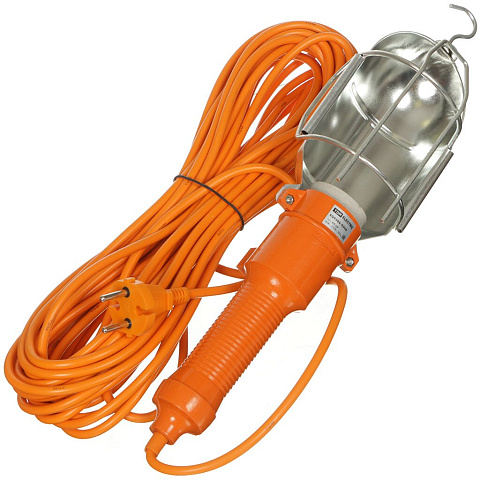 Светильник переносной 15 м, круглая вилка, 2Р, оранжевый, TDM Electric, УП-2Р, SQ0306-0008